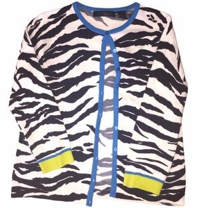 Express Zebra Print Button Up Sweater Girls Size Medium